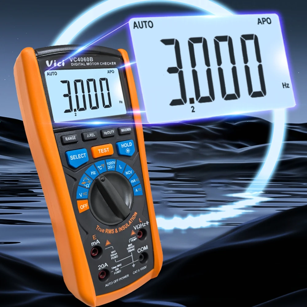 Imagem -03 - Digital Isolamento Resistência Tester Marca 2000 Ohm Ncv True Rms ac dc Multímetro Diodo Motor Check Clips Data Hold Alarm 1000v