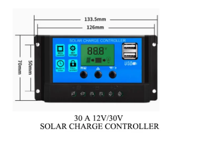 เครื่องชาร์จแผงโซลาร์เซลล์สำหรับประตูอัตโนมัติ 20A