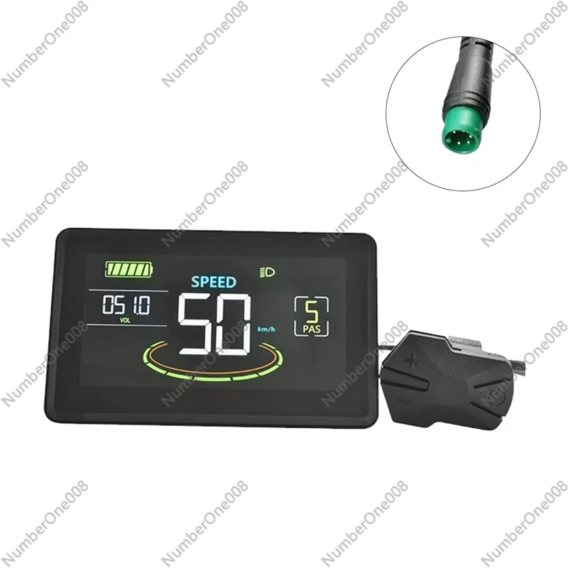 H6C Electric Bike LCD Display Meter 24V-60V E Scooter LCD Panel Color Screen with USB UART for Electric Bike(5PIN)