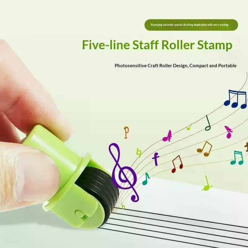 Music Staff 5 Line Rolling Ink Pattern Stamp For Music Teaching Learning Classroom Home Handwriting Use