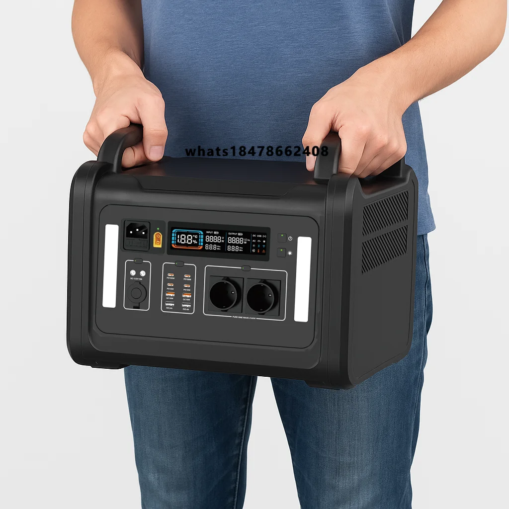 

2400W portable solar generator power station with pure sine wave controller, suitable for home and outdoor use