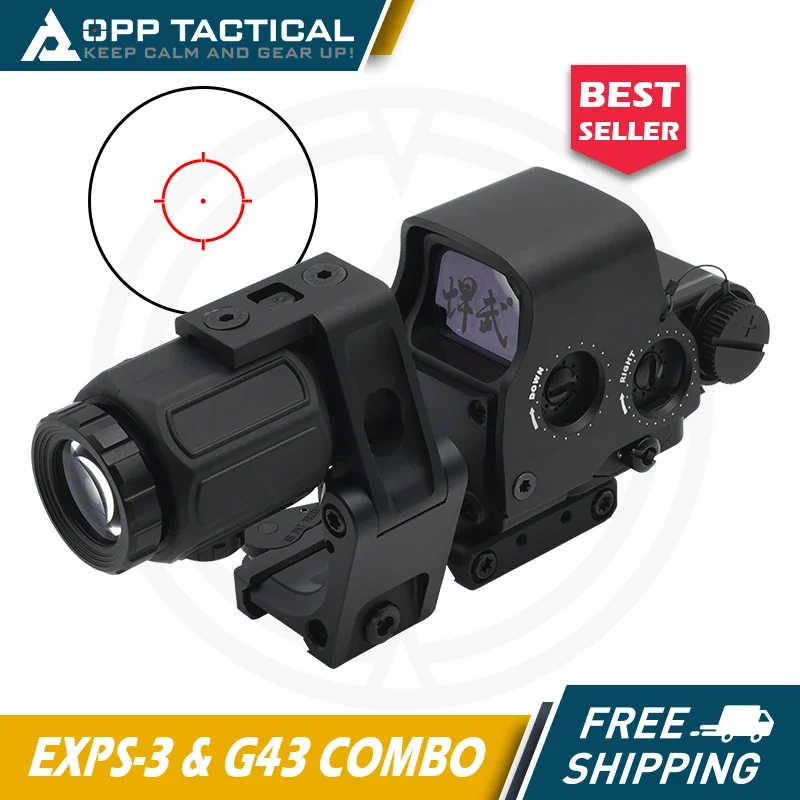 

Holy Warrior EXPS3 Holographic Red Dot Sight with G43 3X Magnifier with Fast Optic Riser and FTC Mount Combo with Full Markings