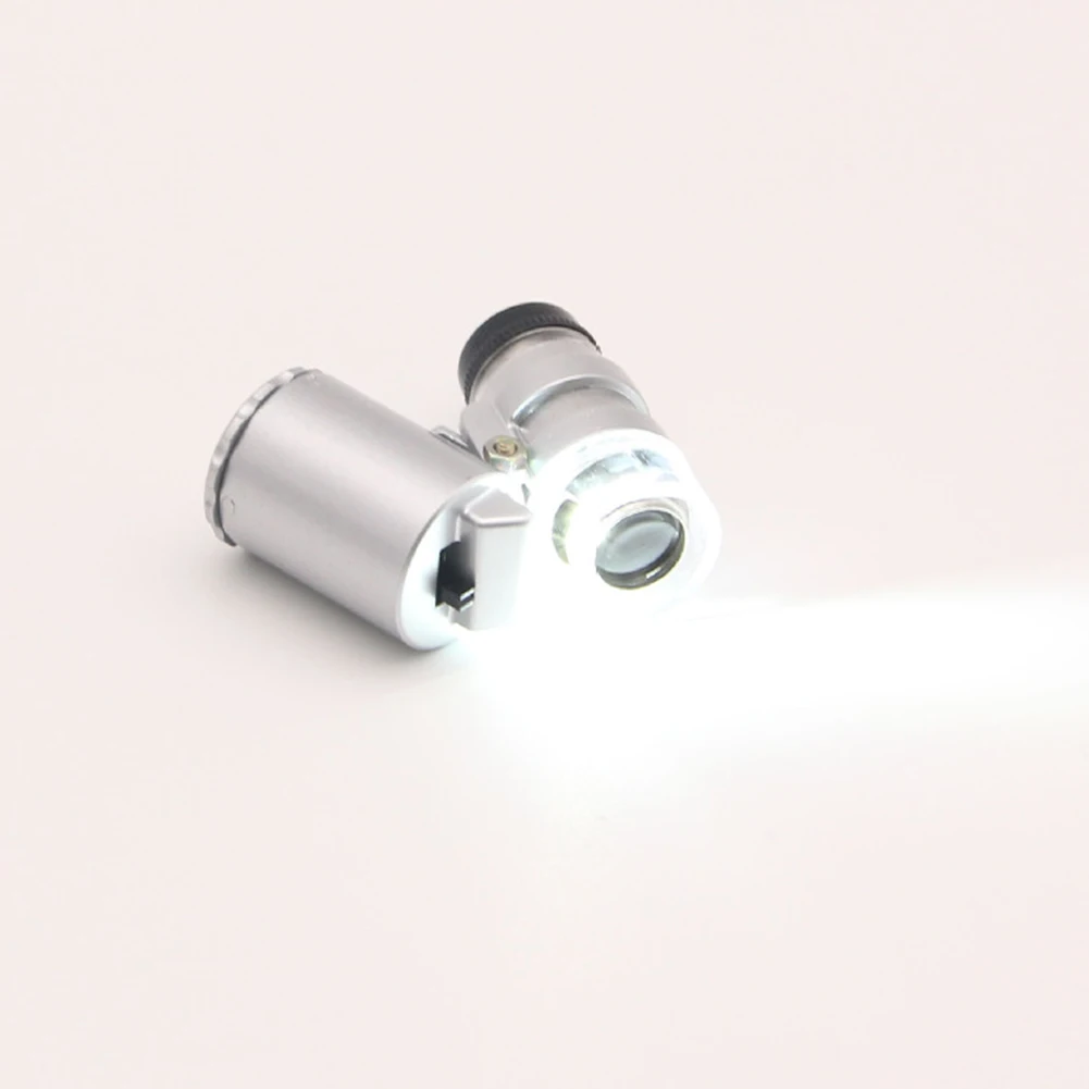 مجهر جيب صغير مجهر تقدير مجوهرات قابل للطي عدسة مجوهرات مضيئة قابلة للتعديل للكشف عن العملات