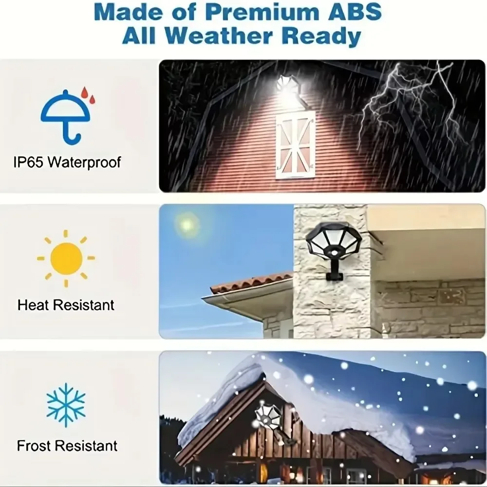 IP65 مقاوم للماء ضوء الشمس 168 LED محس حركة 6500K كول الأبيض السيارات الغسق إلى الفجر نظام الإضاءة الأمنية للخارجية #6