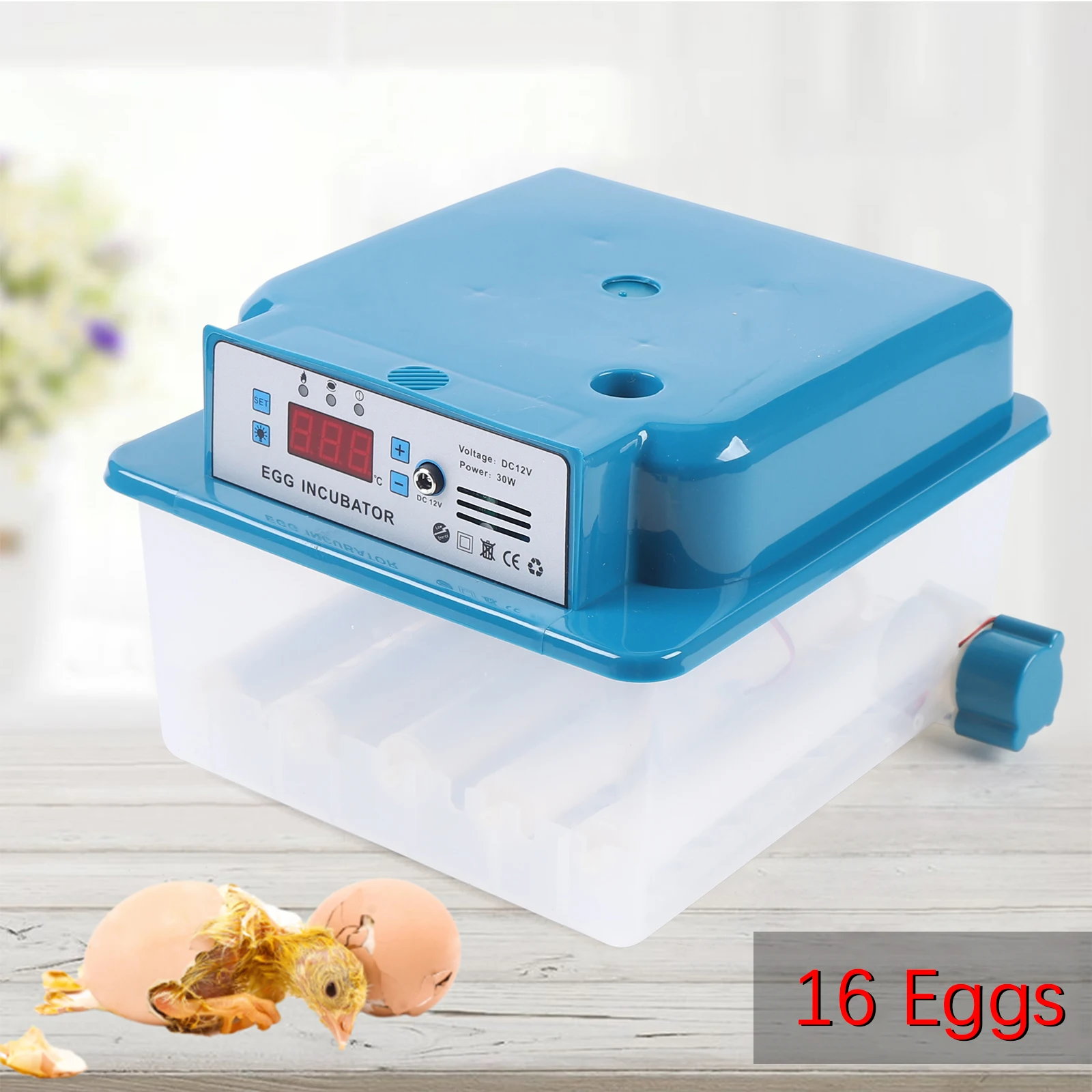 Chicken Quail Chick Automatic Egg Incubator 16-Eggs Digital Incubator Auto Turning Humidity Brooding Machine