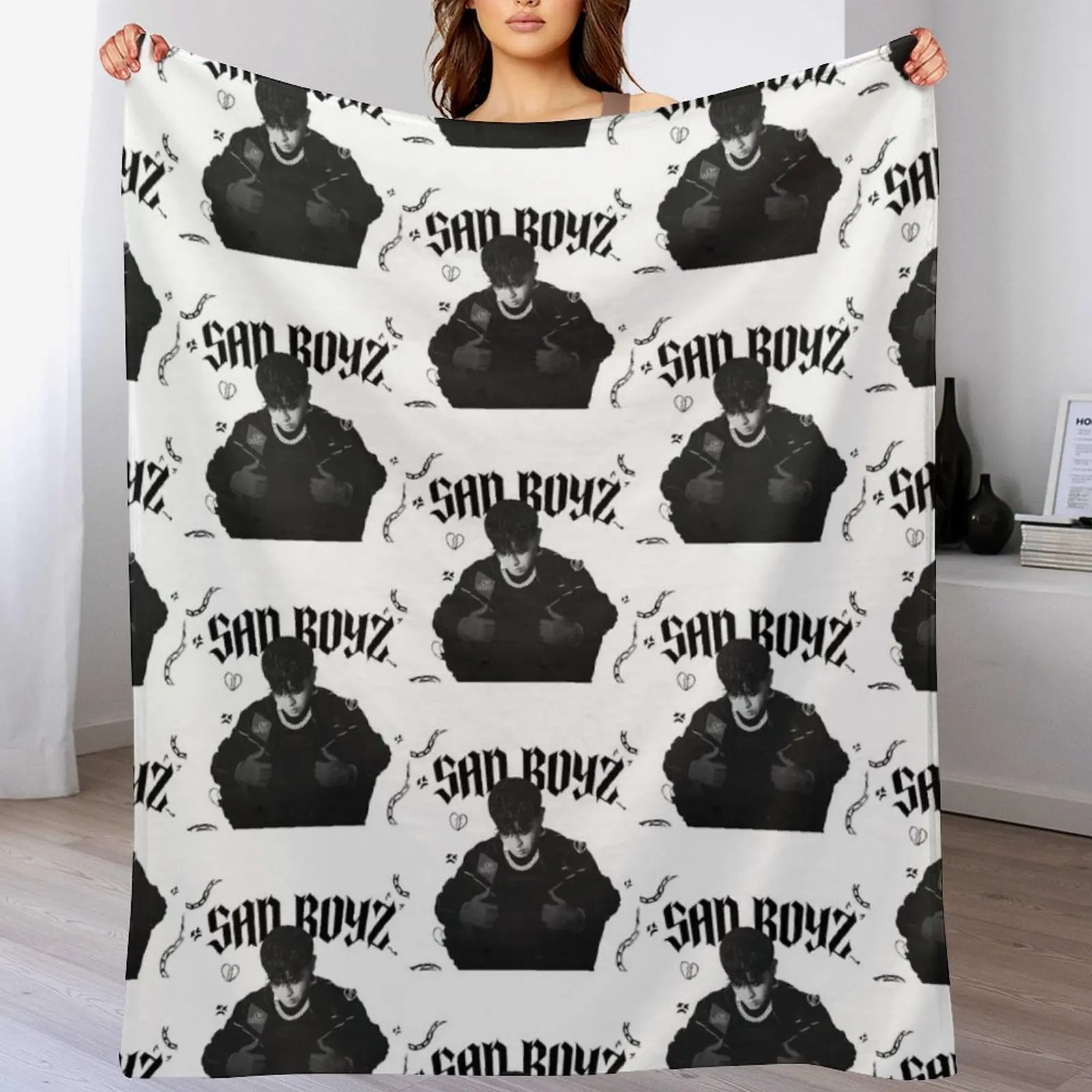 

Junior H Sad Boyz Tour Throw Blanket Custom Beautifuls Blankets