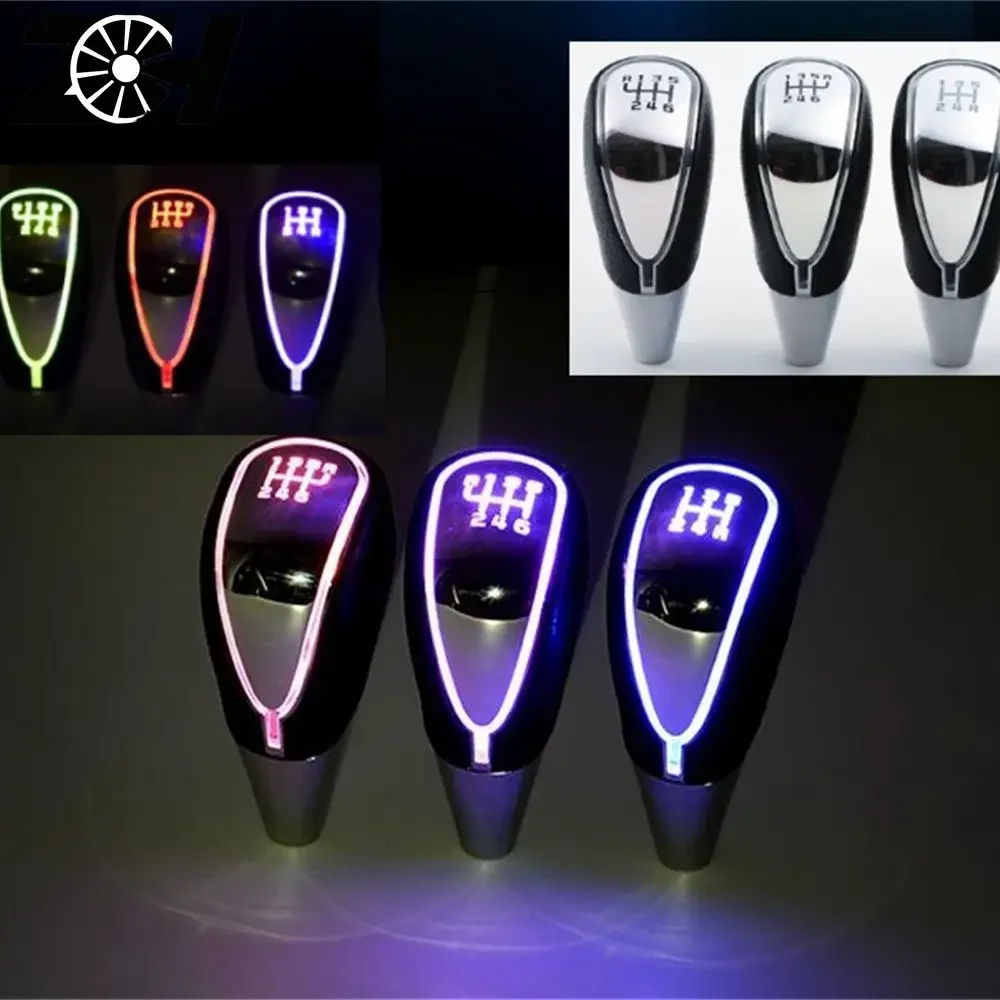 Universal 110mm 7 Colors Changes 5 6R Car Touch Activated LED Light Illuminated Gear Shift Knob Fit for Most Cars Fit For Toyota
