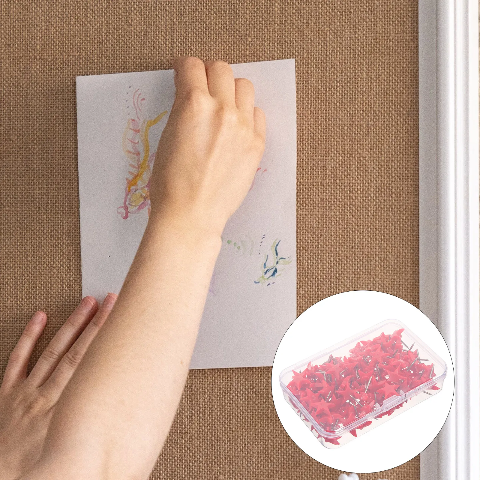 100 قطعة مسامير الإبهام الملونة على شكل نجمة دبابيس ضغط للوحة الفلين نشرة خريطة لوحة إعلانية مكتب المدرسة ديكور المنزل المسامير