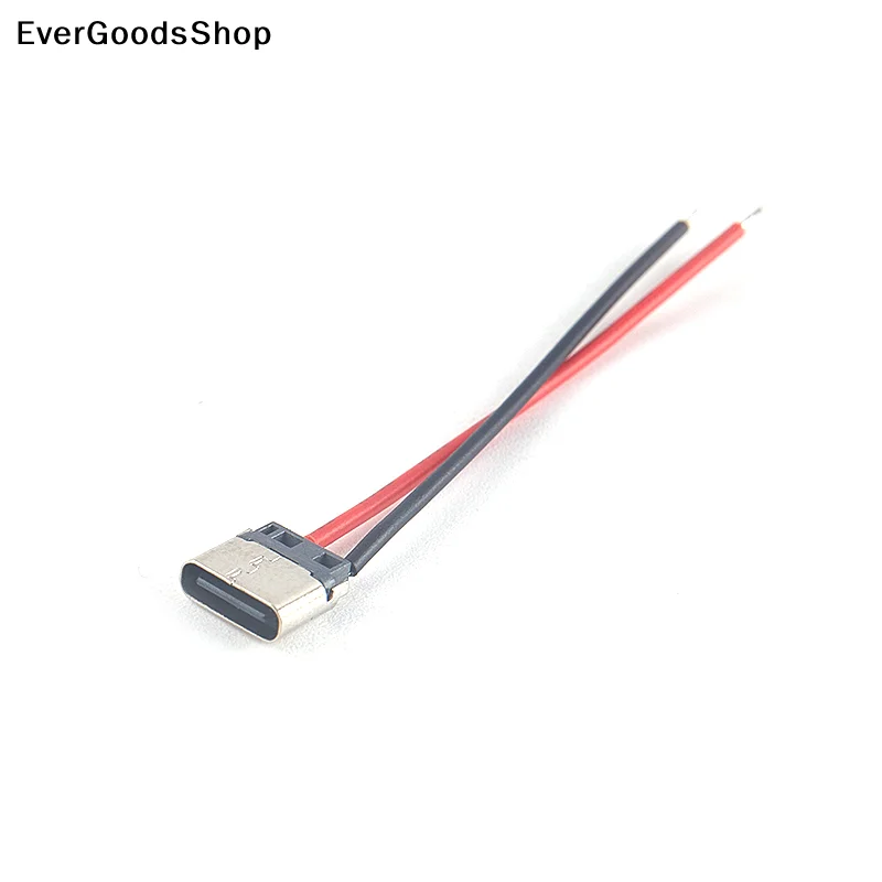 New 5pcs USB Type-C 2P Welding Wire Female Connector Cable For Mobile Phone Charging