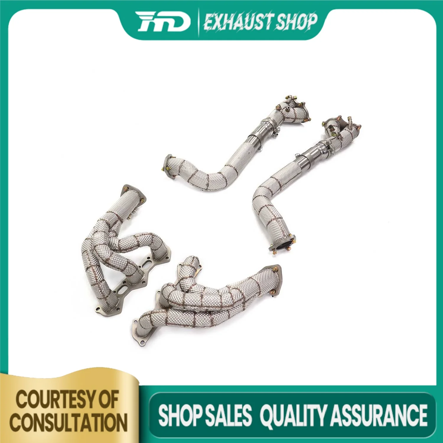 HMD Exhaust Manifold High Flow Downpipe for Porsche 718 GT4 Car Accessories Without Catalytic with Resonant tube