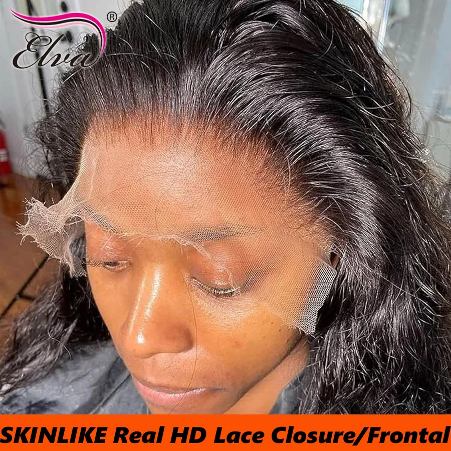 

Elva Hair Real HD Frontal/Closure Only Invisible Melt Skin Lace 13x6 13x4 2x6 5x5 6x6 7x5 9x6 Raw Human Hair Body Wave/Straight