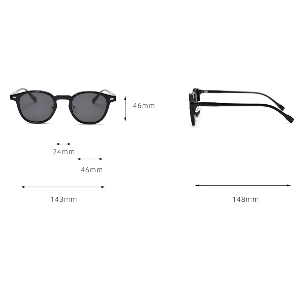 Peekaboo unisex spolaryzowane okulary przeciwsłoneczne retro kobiety koreański styl ultralekkie okrągłe okulary przeciwsłoneczne dla mężczyzn TR90