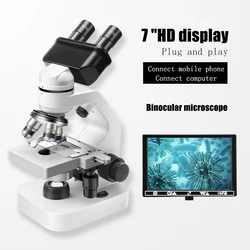 2000X Biologic Laboratory binocular biological microscope,7 inch smart screen can connect to mobile phone and computer