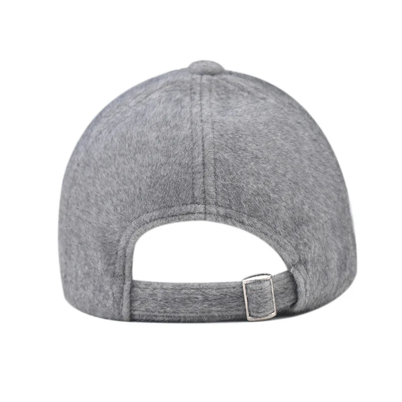 FS Luxury Brand Cashmere Baseball Cap For Men Gray Warm Winter Plush Women Caps Outdoor Windproof Trucker Hats Casquette Femme