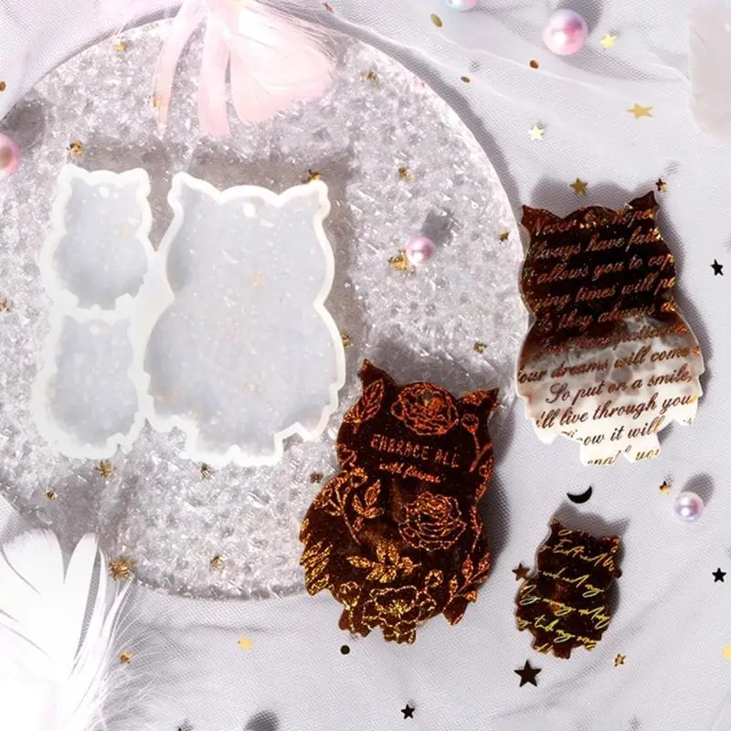 A52E Bear Owl Beow Ceinchains Mould Diy Epoxy Craft Necklace Keychain Jewelry Mouldry