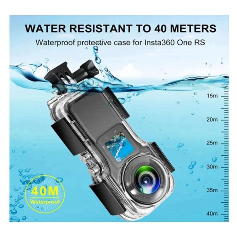 For Insta360 ONE RS 1 Inch Laika Dive Case 40M Waterproof Depth Aciton Camera Portable