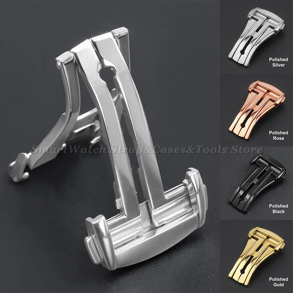 16/18/20mm Stainless Steel Deployment Clasp for Omega Folding Watch Buckle for Speedmaster Strap Butterfly Button for Seamaster