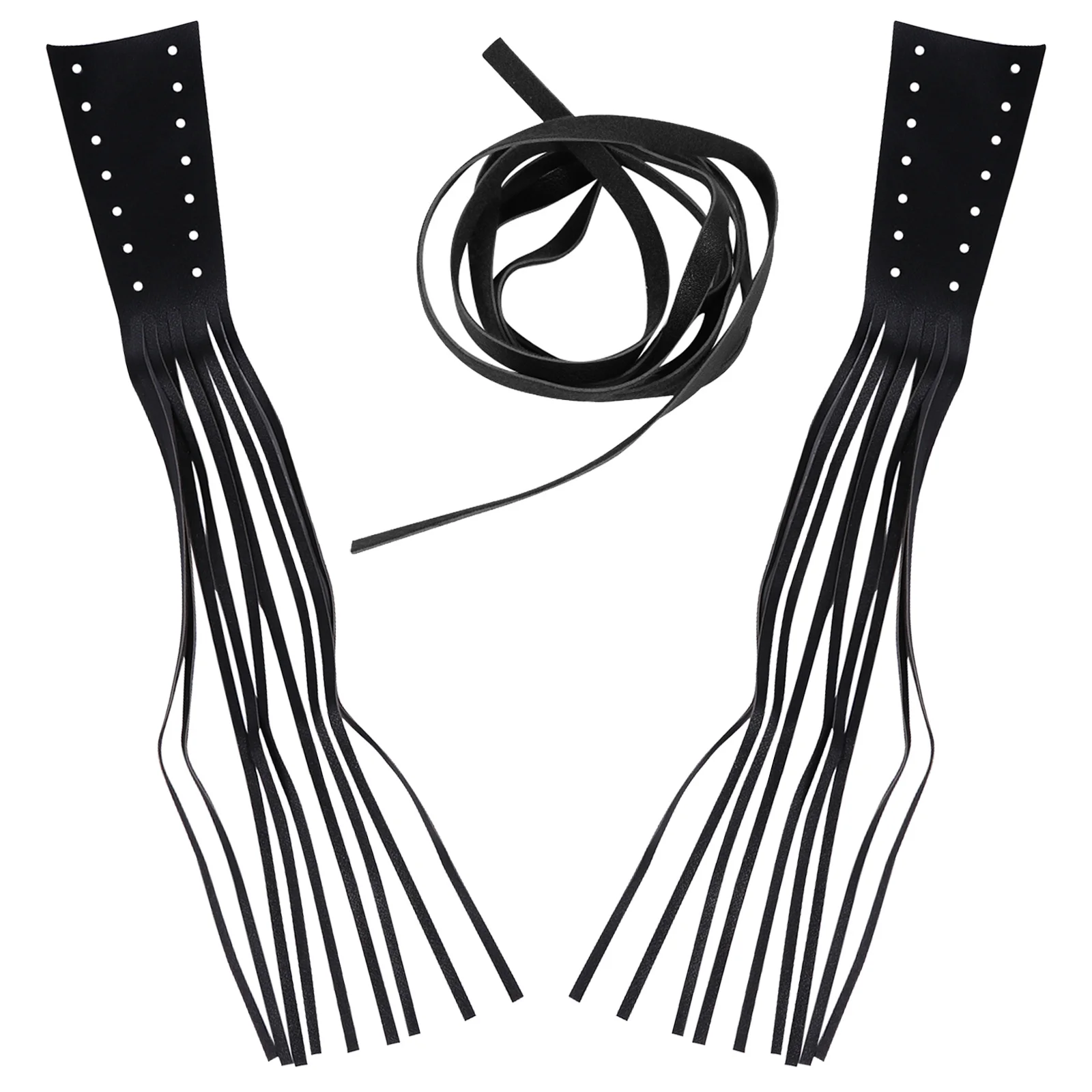 

1Pair Handlebar Grips Faux Anti-Slip Motorcycle Handle Grips with Tassel Fringe Universal 22-25Mm Fit Comfortable