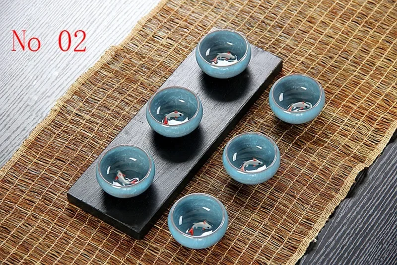 6pcs Ceramic Golden Fish China Tea Cup Set Mug Chinese Cups and Mugs Japanese Te Cup Teacup Teacups Jingdezhen Bowl Puer Coffee