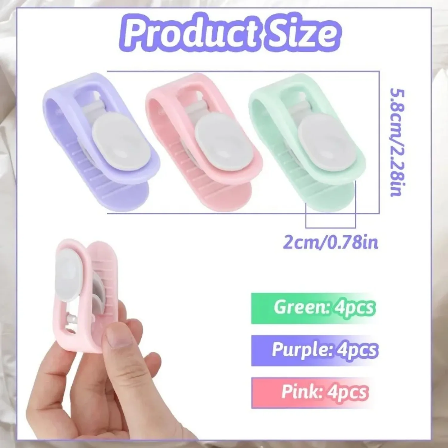 4-20pcs Quilt Cover Duvet Clips Non-slip Quilt Blanket Sheet Fixer Anti-run Bed Sheet Clips Quilt Fastener Sleep Clothes Pegs