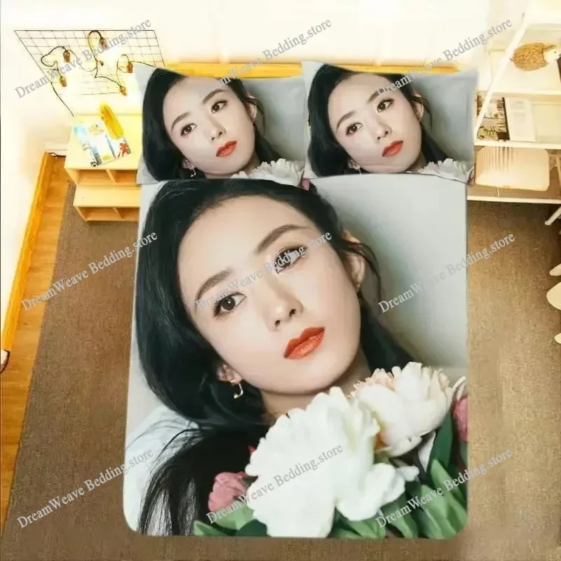 Zhao Liying HD Poster Pillowcase+ Duvet Cover Single Dormitory Student Knit ZLY Lifestyle Photos Double Bedding Set Luxury Gift