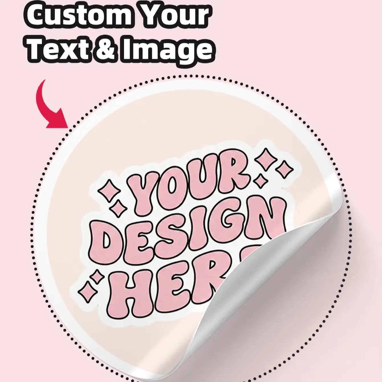 1/60/120 pegatinas redondas impermeables personalizadas, transparentes y personalizables con logotipo/imagen/texto, para cualquier ocasión