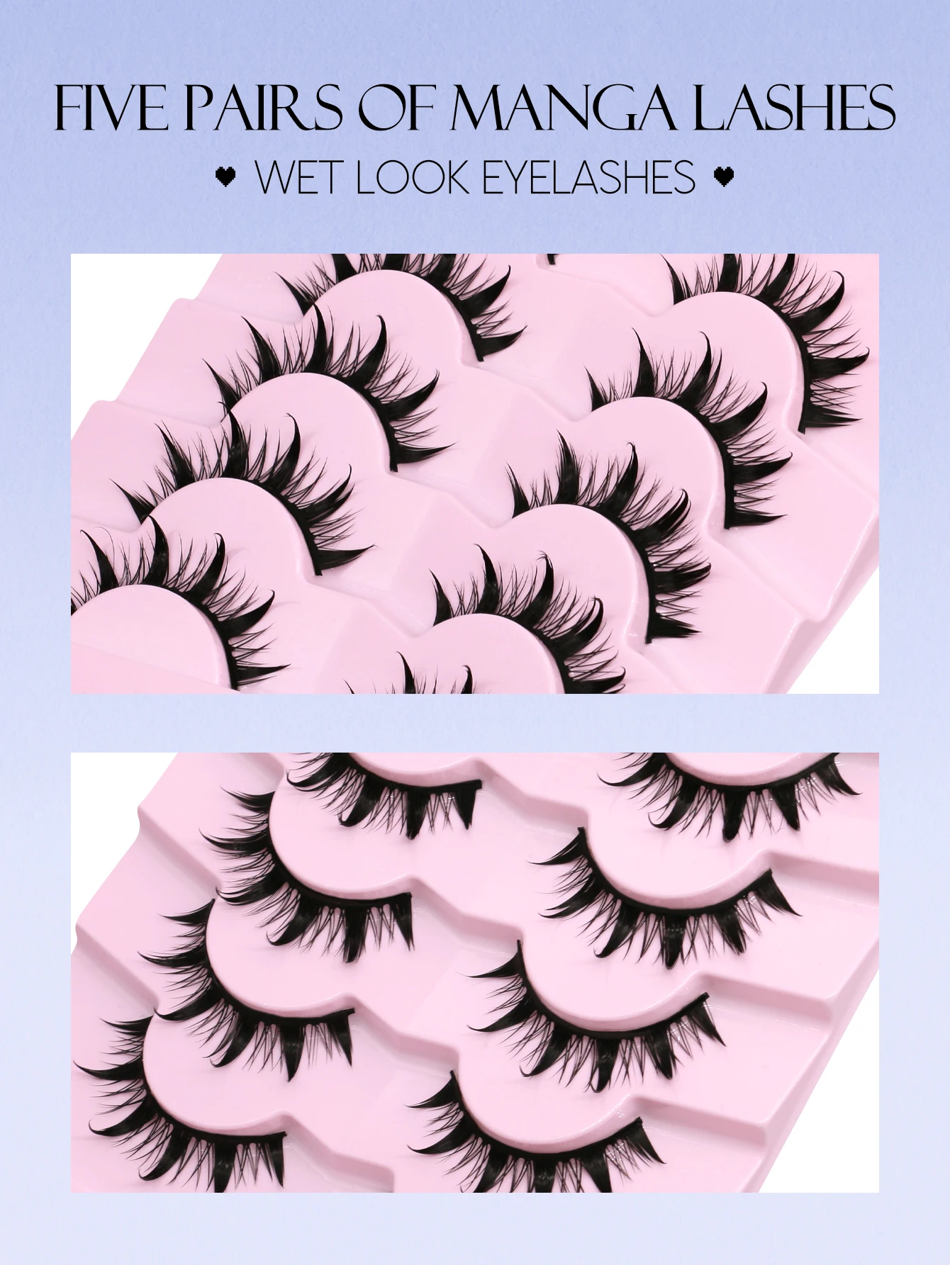 GROINNEYA マンガまつげ 5 ペアまつげふわふわソフトクロスナチュラルルックつけまつげうっすらナチュラルメイクまつげエクステンション