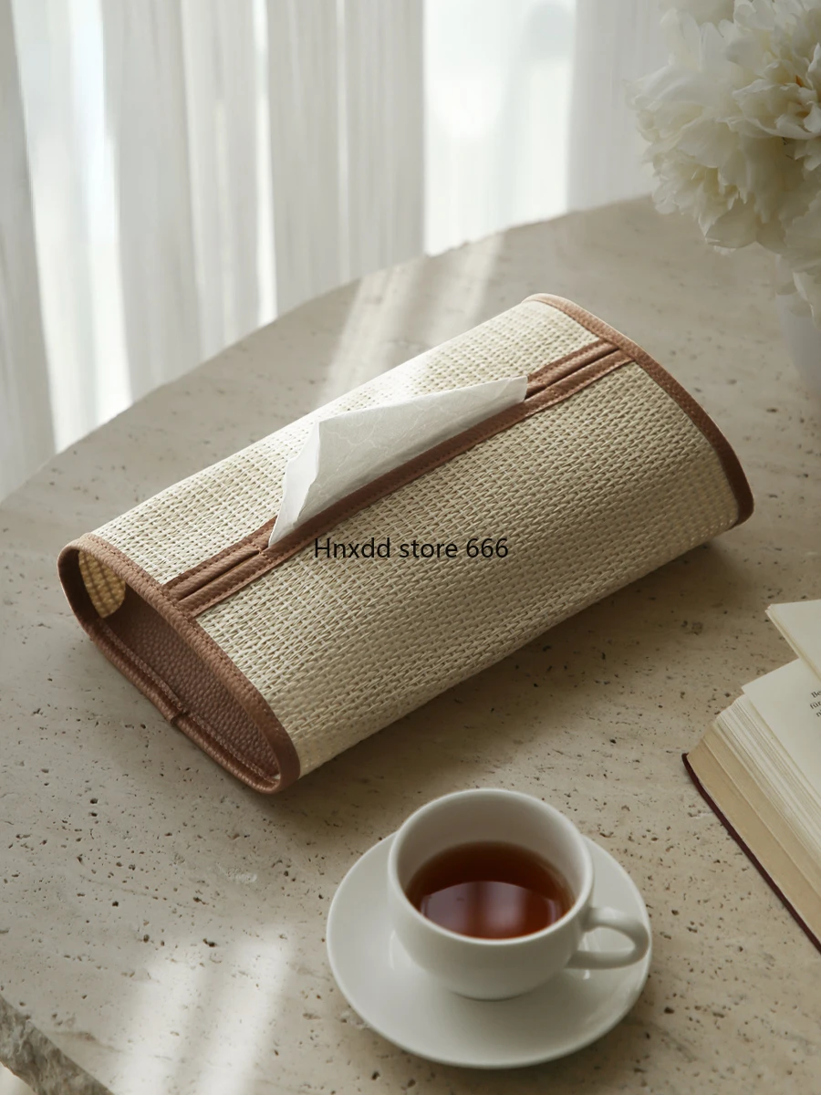 Straw pumping carton, high-end light luxury homestay living room desktop decoration tissue box