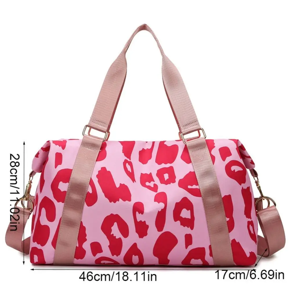 Oxford Leopard Print Duffle Bag Multi-functional Large Capacity Fitness Shoulder Bag Tote Bag Underarm Bag Luggage Handbag