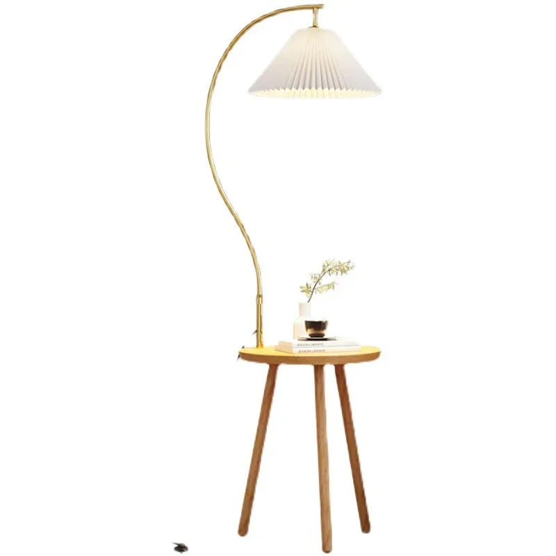 Solid wood floor lamp living room sofa next to coffee table simple bedroom bedside vertical desk lamp