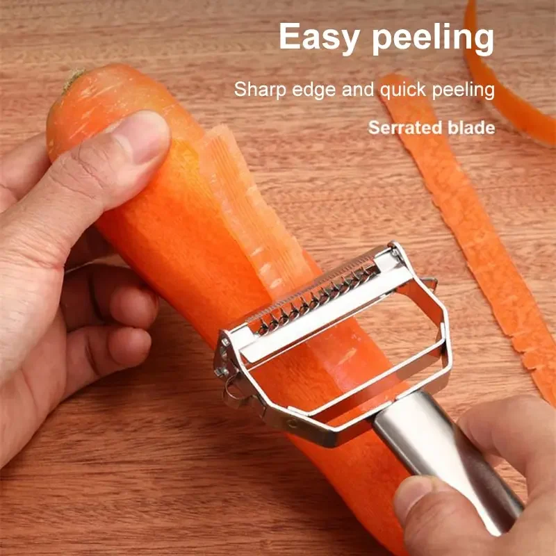 

Stainless steel cutting tool double head grater multifunctional two-in-one peeler fruit potato peeler household kitchen supplies
