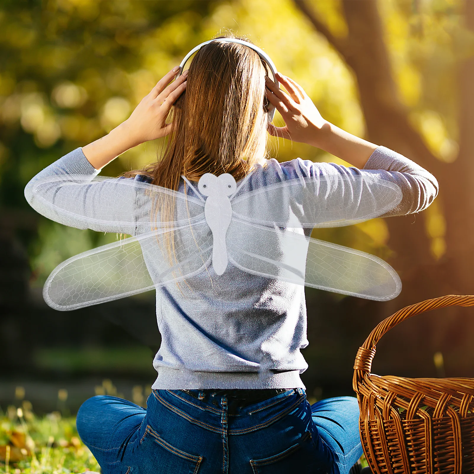 Libellenflügel-Kostüm für Erwachsene, leicht, Feenflügel für Damen und Herren, Cosplay, Party-Requisite, große Stoffflügel, thematisches Event