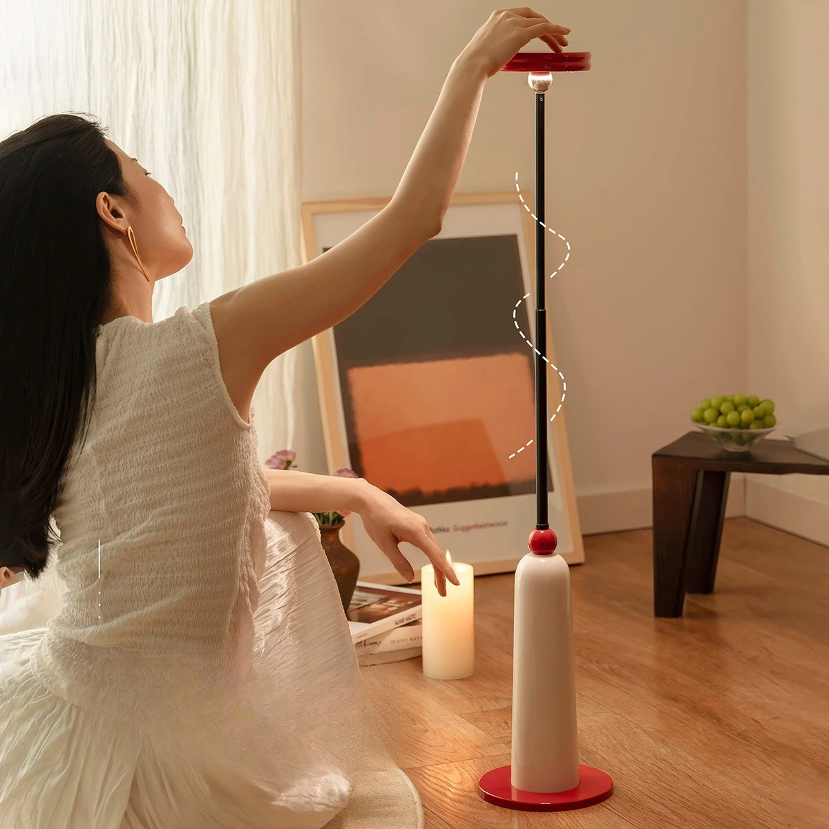 Living room telescopic table lamp modern art bedroom floor lamp