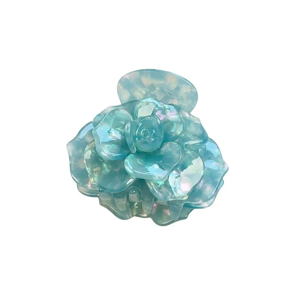 

Fashion Elegant Camellia Hair Claw Korean Style Gradient Color Flower Shark Clip Headwear Acrylic Acetic Acid Hair Claw Party