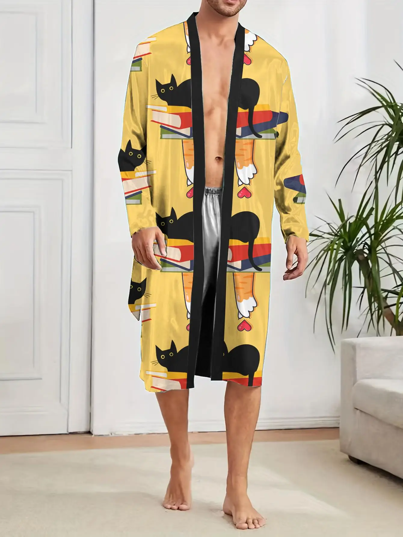 1pcs Men's Robes 2026 Spring/Summer robe bath robe Sleepwear 3D Printed Breathable Funny pajamas Graphic Sleepwear