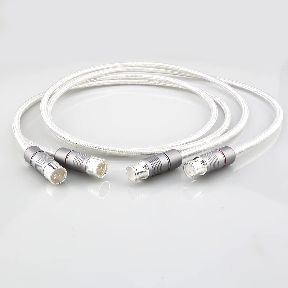 

Audiocras XLR Balanced Cable 99.998% Pure Silver HiFi Audio Interconnect Solid PSS Pure Silver Core Silver-Plated Plug