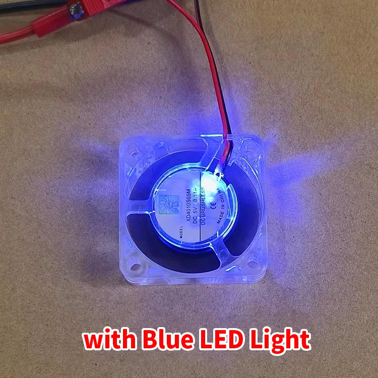 Mini 4010 Brushless Fan Micro 40mm*10mm Breeze and Silent Cooling Fan DC 3.7V 5V 7.4V Fan with Blue LED Light