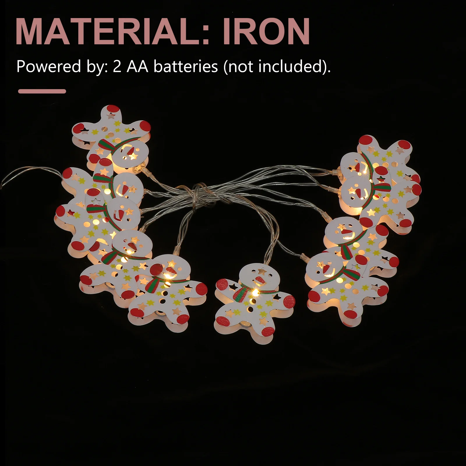 

1Pcs Gingerbread Man String Light Creative Xmas Outdoor Garden Decoration 165M Holiday Party Warm Light String Lamp