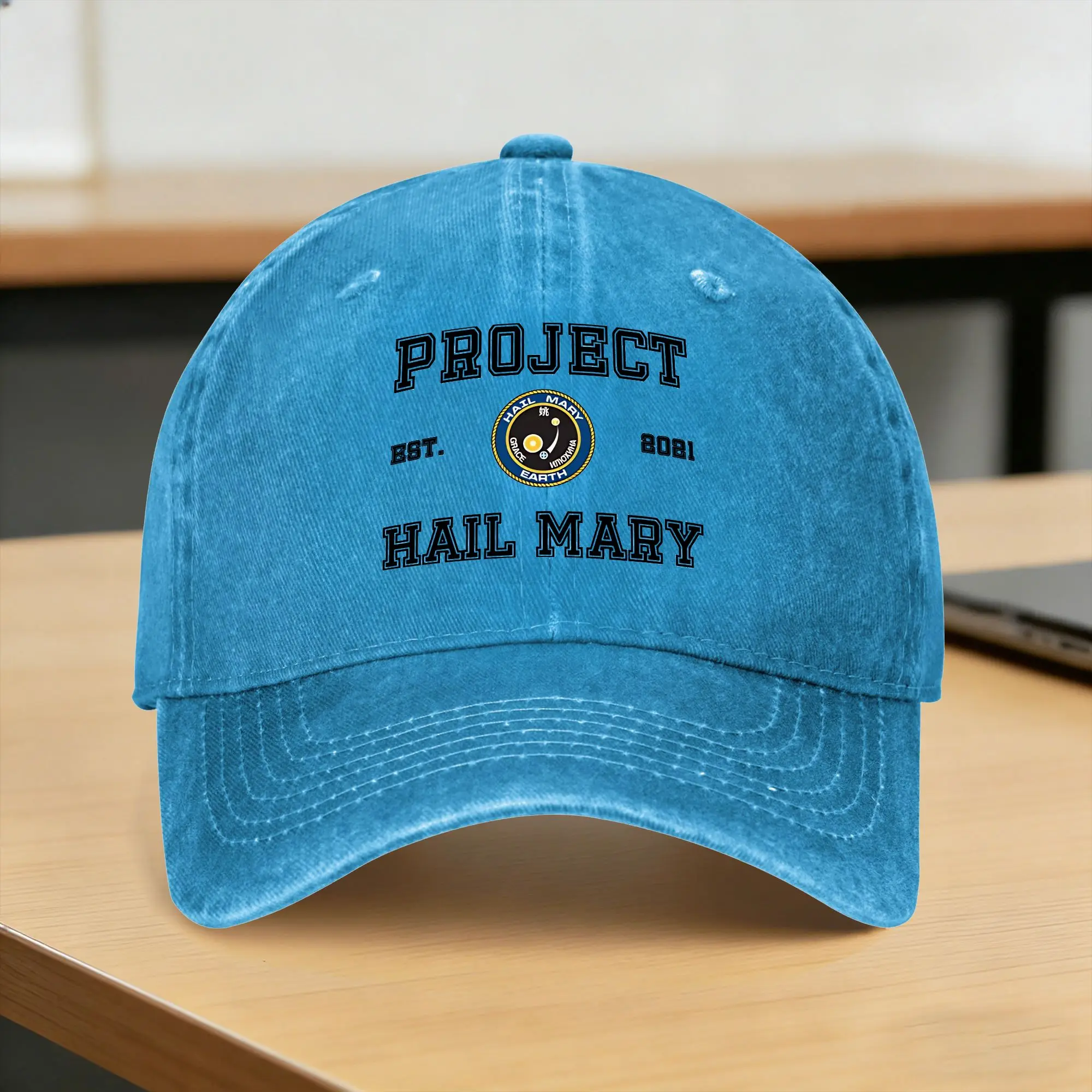 Project Hail Mary College University Baseball Cap Vintage Distressed Washed  Sun Cap Unisex All Seasons Travel Adjustable Cap