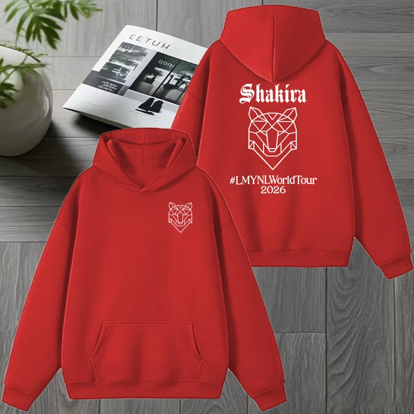 Sängerin Shakira World Tour 2026 Doppelseitig Bedrucktes Langarm-Sweatshirt für Männer und Frauen, Oversize-Pullover aus Fleece, Lockerer Hoodie Unisex – Detail 14
