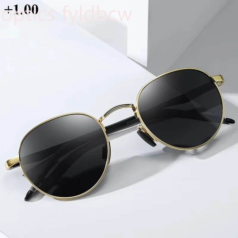 

51-20-141 Polarized Sunglasses Round Hyperopia Sunglasses +50+75+100+125+150+175+200+225+250 Optical Prescription Customization