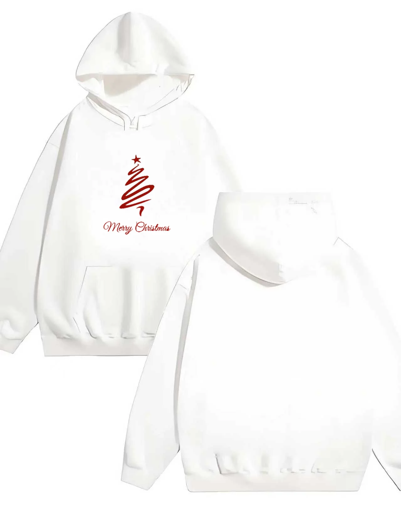 2025 جديد عيد الميلاد تحت عنوان مطبوعة هوديي للرجال والنساء بلوفر فضفاض غير رسمي 330 جرام الثقيلة هوديي البلوز