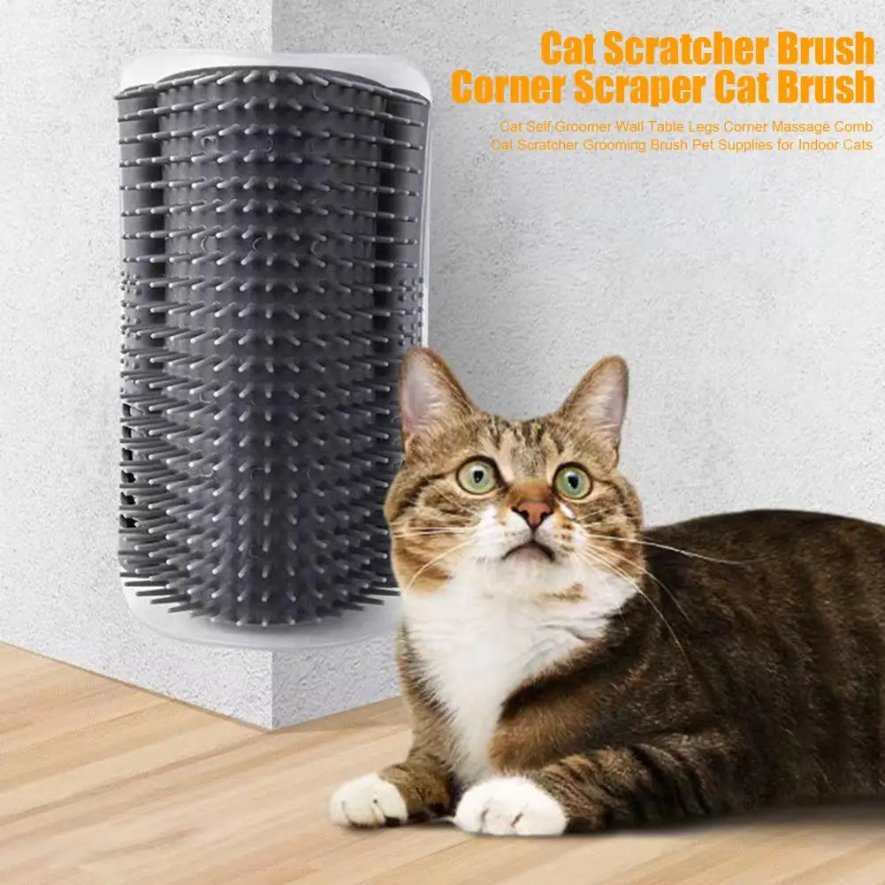 Cat Self Groomer Wall Table Legs Corner Massage Comb Cat Scratcher Grooming Brush Pet Hair Removal Tool Cat Scratcher Brush