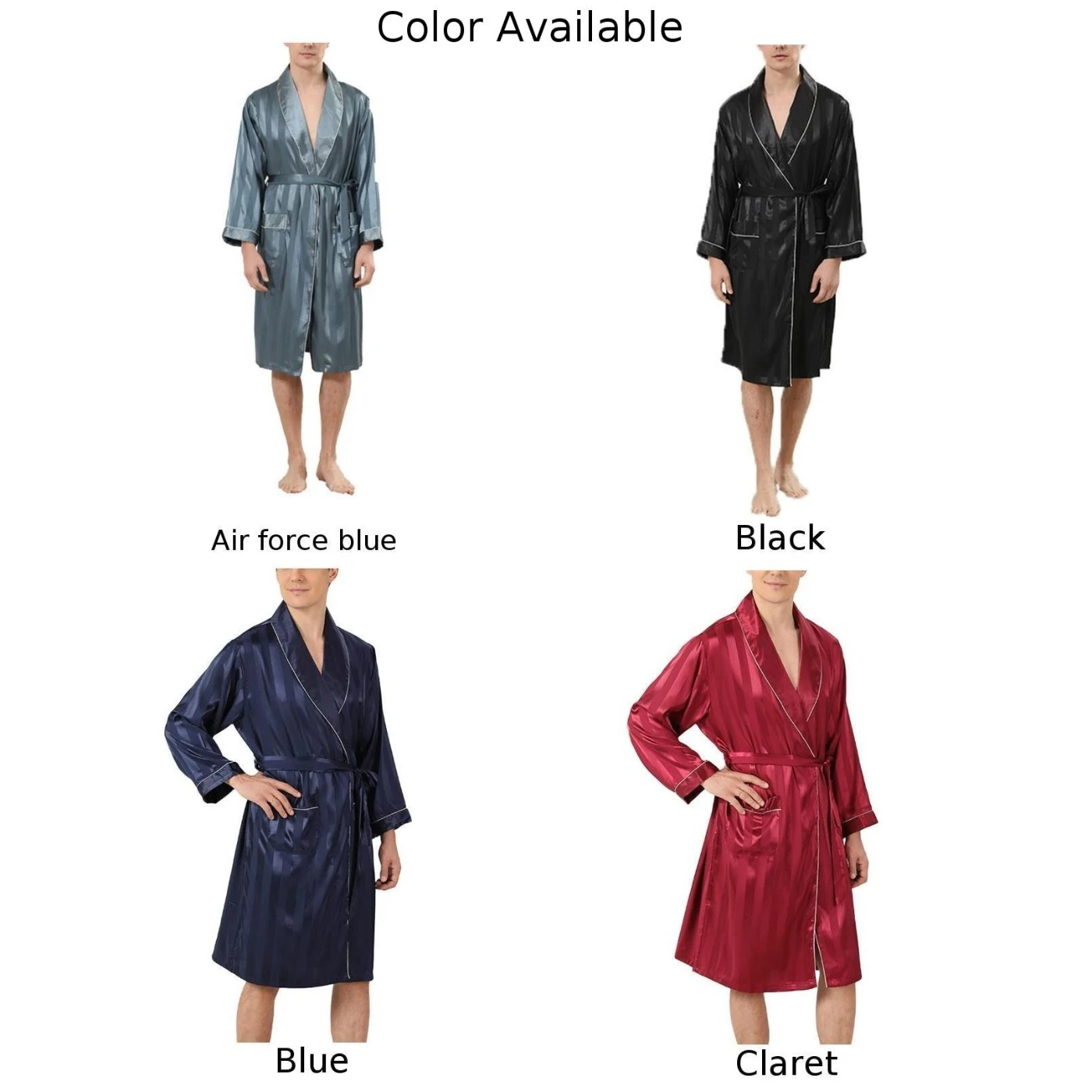 Popular Mens Robes Summer Emulation Silky Bathrobe Long Sleeve New Male Lightweight Baggy Nightwear Pajamas Nightgown