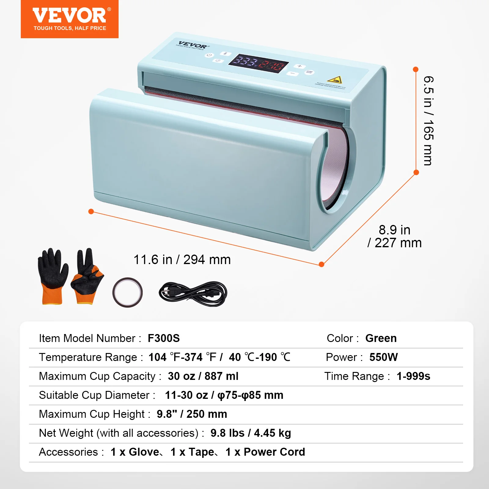 SucceBuy Auto Tumbler Heat Press Machine Mug Heat Press 11-30oz Sublimation Tumblers Heat Up Fast Even Tumbler Press mit Tape 3