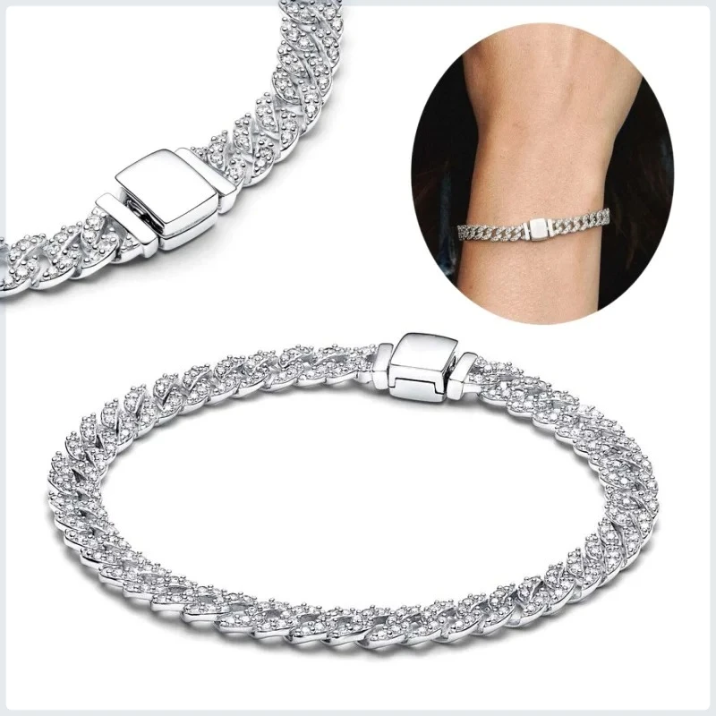 

2024 Hot Selling Gold Plated Snake Bone Chain Thick Silver Full Diamond Women's Cat Jewelry Romantic Mother's Day Gift