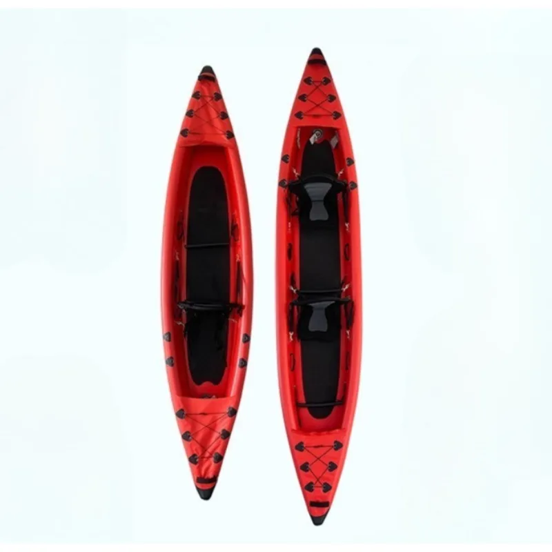 

2026 Модный красный надувной каяк длиной 3,6 м для водных видов спорта/досуг, путешествий/соловой рыбалки, складной одноместный каяк