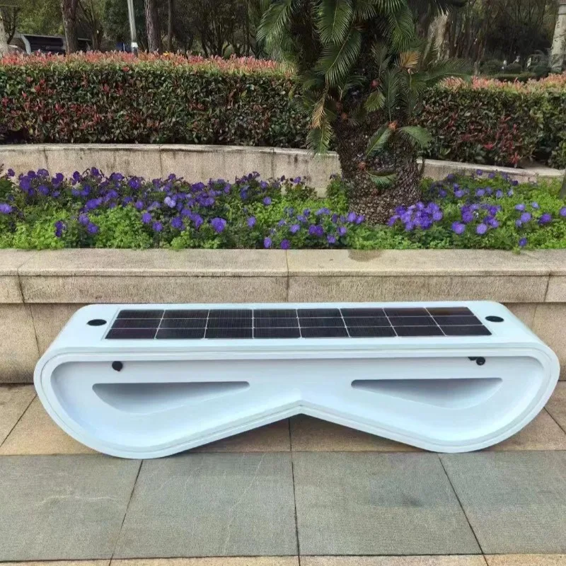 Smart Seat Park Chair Wireless Charging Rust Steel Home Outdoor