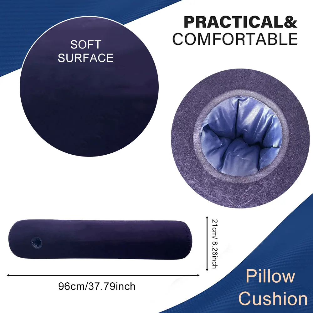 1pc Inflatable Cylindrical Pillow for Neck, Back, and Leg Support, Portable Inflatable Pillow
