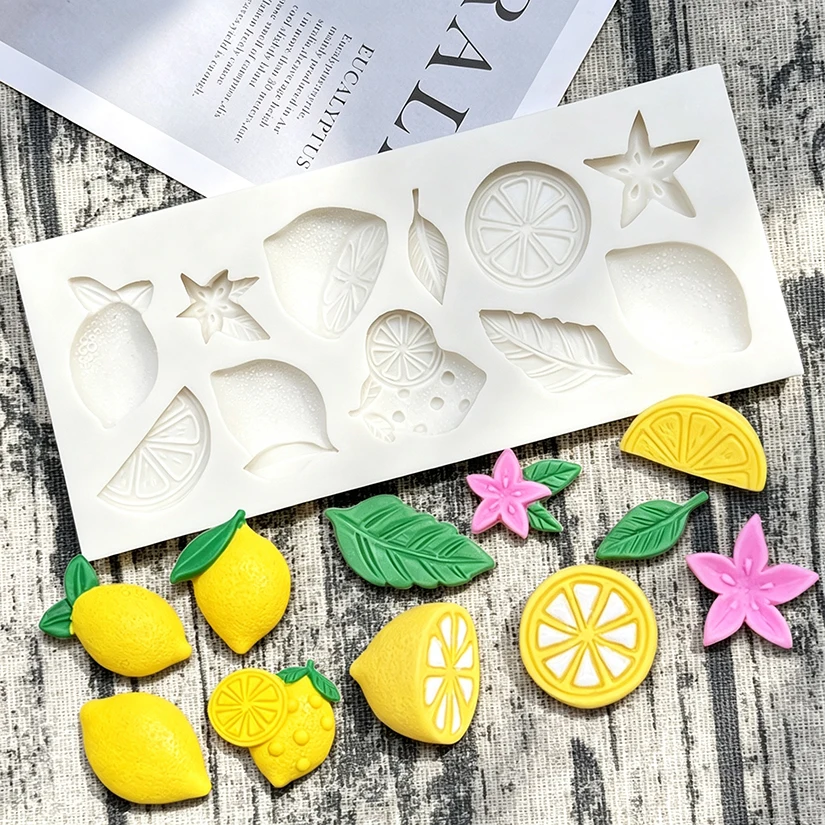 Limão laranja flor silicone bolo molde sugarcraft cupcake cozimento molde fondant ferramentas de decoração